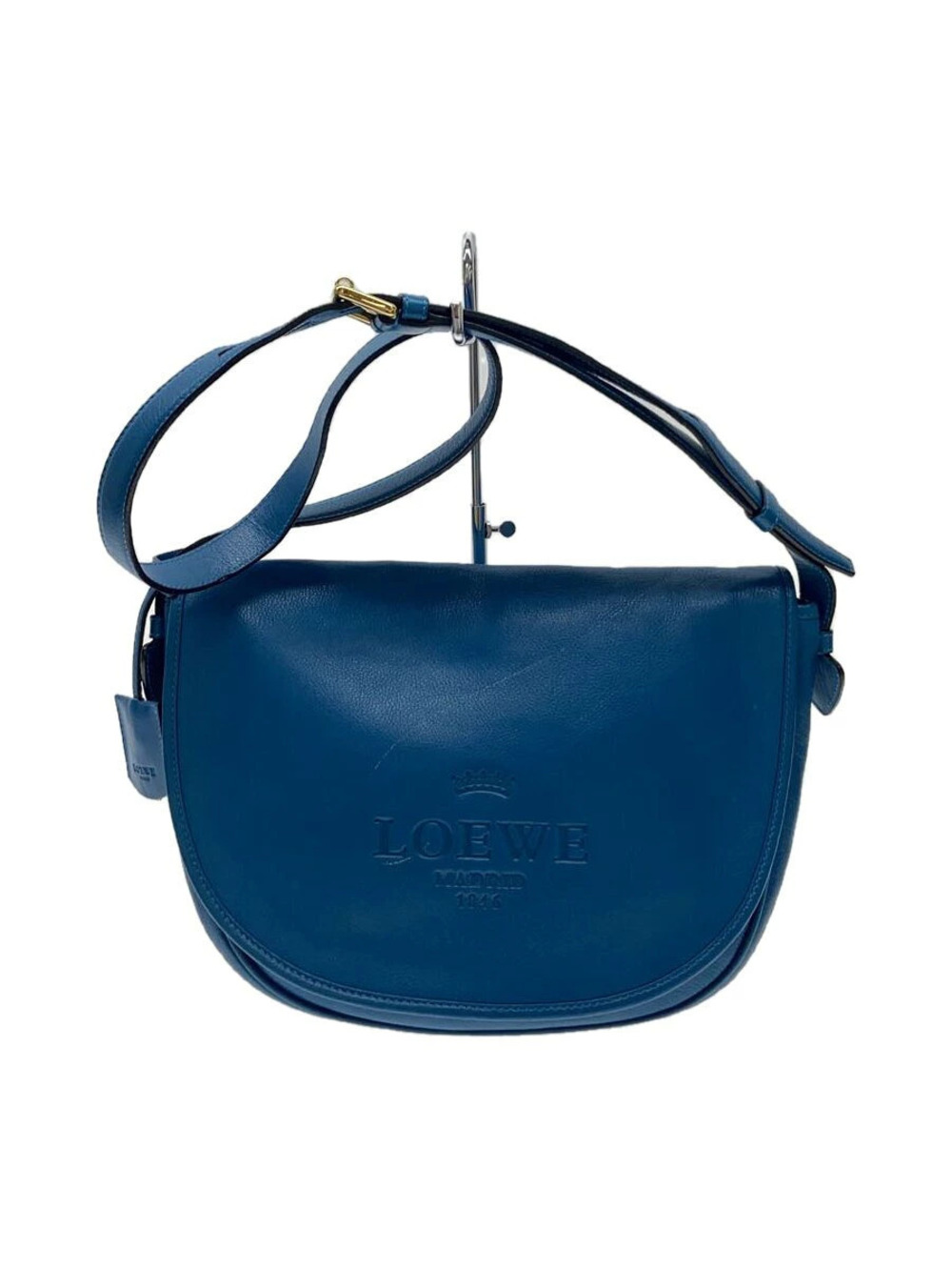 Loewe Heritage Shoulder Bag blue leather